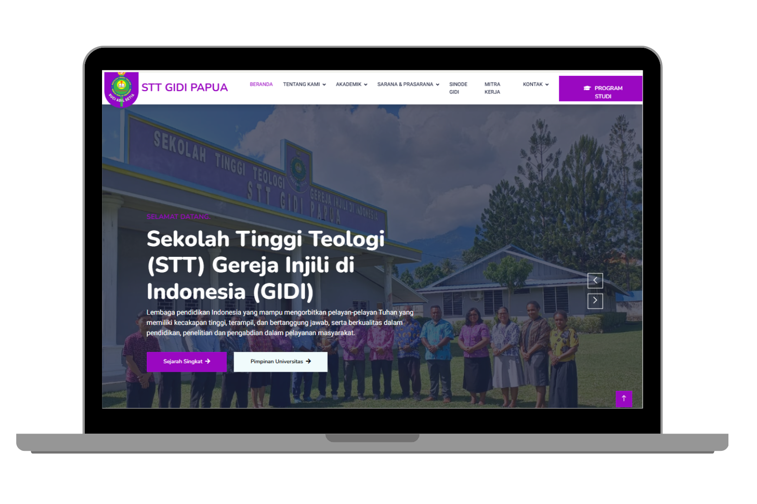 Mockup Website STT GIDI Papua
